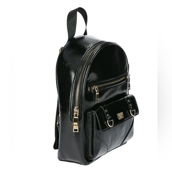 Madden NYC Faux Leather Dome Ring Backpack Black NWT - Picture 4 of 8